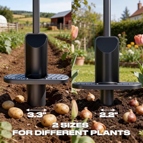 FLORA GUARD Bulb Planter Tool, 2.2" & 3.3" Dual Size Hole Digger