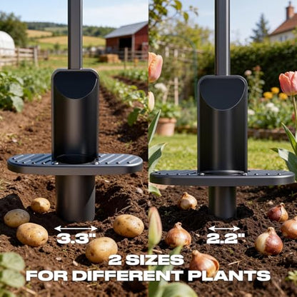 FLORA GUARD Bulb Planter Tool, 2.2" & 3.3" Dual Size Hole Digger