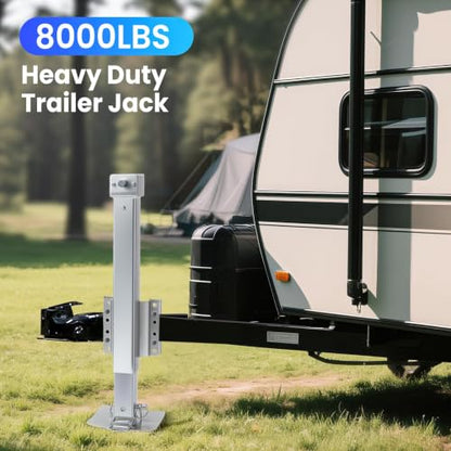 8000 lbs Trailer Jack, 20-24V Drill Compatible, Silver - color: Sliver