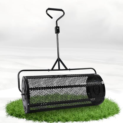 36 Inch Towable Compost Spreader, Metal Mesh Peat Moss Spreader for Lawn - size: 36 Inch