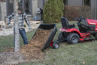 Craftsman Tow Poly Dump Cart for Lawn Tractors and ATVs, 350 lb Load Capacity, 10 Cu Ft Lawn and Garden Utility Trailer