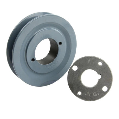 AK46H/H-1 Cast Iron 4.5" Single Groove Pulley Belt A Section 4L with 1" Sheave Bushing - for Masterdrive Pulley Replacement - Solid Steel Bushing Cast Iron Construction Gray