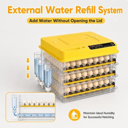 New 216 Egg incubators for Hatching Eggs with Automatic Turning - color: 216 Egg Yellow