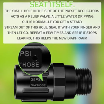 Tondiamo 3 Pcs 25 PSI Drip Irrigation Pressure Regulator 3/4" Hose Thread - size: 25 PSI