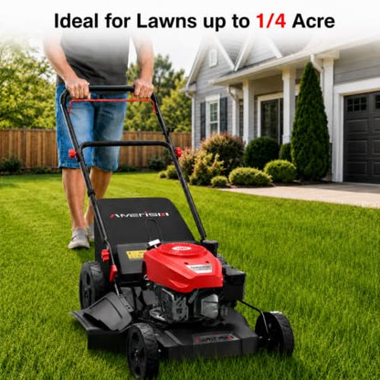 AMERISUN 21" Gas Lawn Mower,144cc 4-Stroke Engine,3-in-1 Push Mower