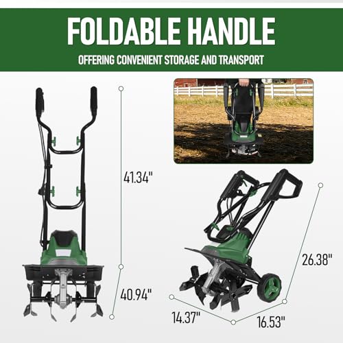 14-Inch Electric Tiller Cultivator with 8.7-Inch Tillling Depth