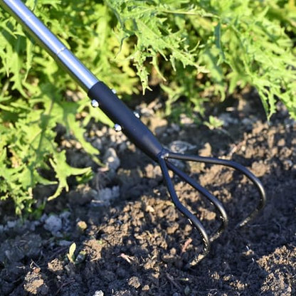 YEELOR 3-Tine Long Handle Tiller Garden Cultivator