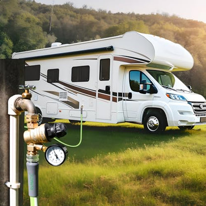 RVMATE RV Water Pressure Regulator with Adjustable Knob, Lead-Free Brass - size: Adjustable Knob 2.0