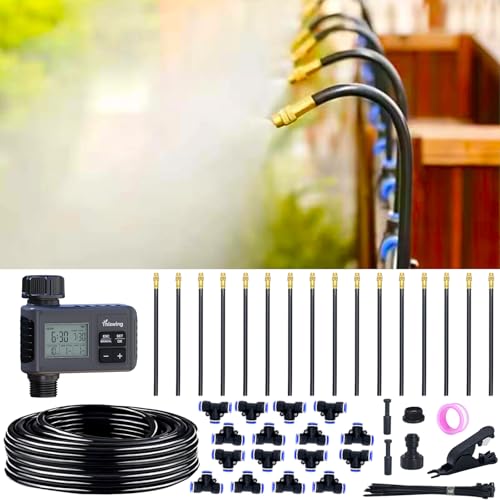 360° Adjustable Drip Irrigation System with 16 Nozzles & Water Timer - size: 50FT