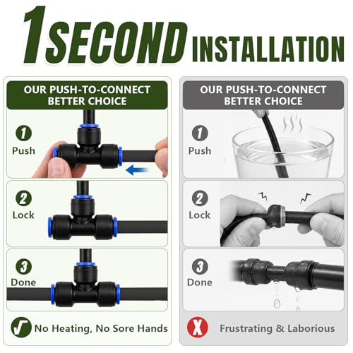 Drip Irrigation Nozzles 20 Pack, 8 Inch Adjustable Sprayers for 1/4 Tubing
