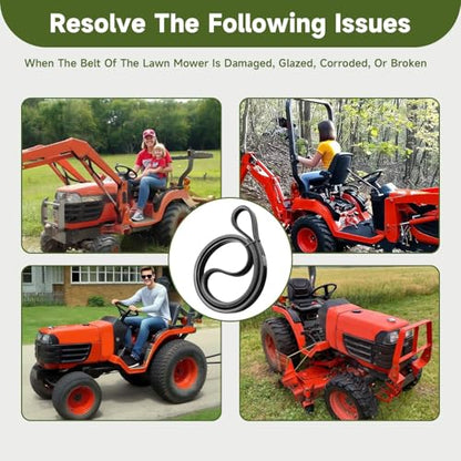MID-Mower Deck 2 Band Belt 1.18" x 120" Compatible with Kubota 60" RCK60 RCK60B BX23 BX2230 BX2670 BX1800 BX2200 Replace#: K5763-34710 K5371-34710 K5763-34712 B2630 BX22 BX2200 BX24 BX25