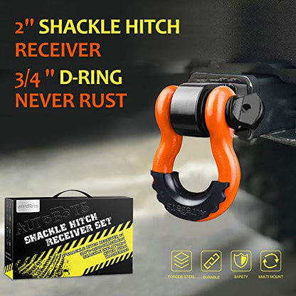 AUTOBOTS Tow Hitch Receiver 2" Shackle Hitch Receiver Orange - color: ORANGE-BLACK