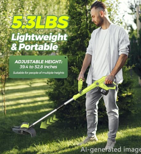 Weed Eater 21V Cordless Weed Wacker, 4-in-1 Trimmer with 2x4.5Ah Batt & Brushless