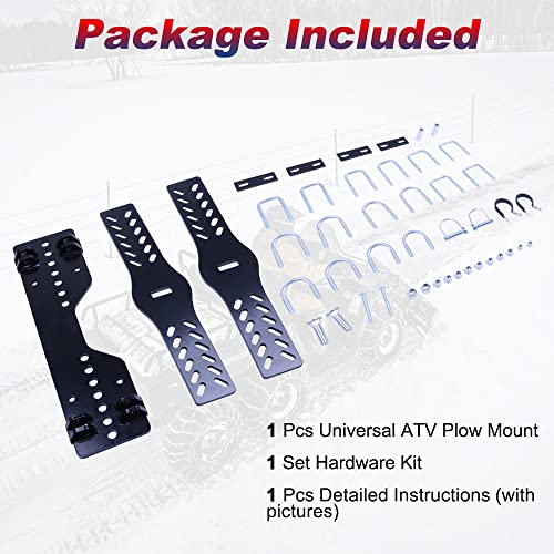 ELITEWILL Universal Atv Snow Plow Mount Bracket with Black Powder Coating Replace OEM #105745 & #10-5745