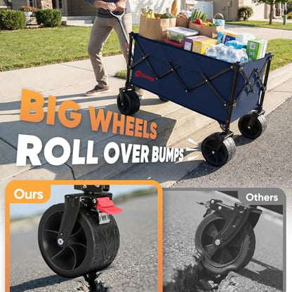 Sekey 250L Beach Wagon, 400 lb Capacity, Foldable, All-Terrain Wheels - color: Royal Blue