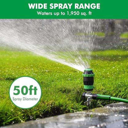 RESTMO Gear Drive Sprinkler with Metal T-Spike Base,Green - color: Green, size: 1 Pack