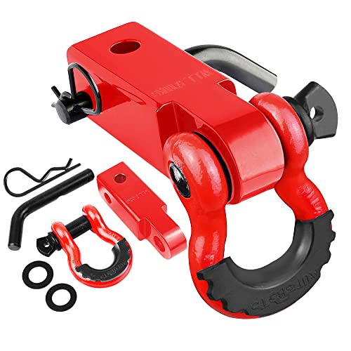 AUTOBOTS Tow Hitch Receiver 2" Shackle Hitch Receiver Red- Red - color: RED-RED