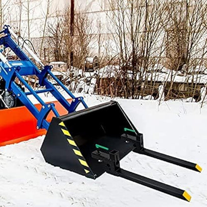 Clamp On Pallet Forks Adjustable Stabilizer Bar - Pallet Forks Clamp On For Tractor Bucket,43''without Stabilizer Bar - size: 43''without Stabilizer Bar