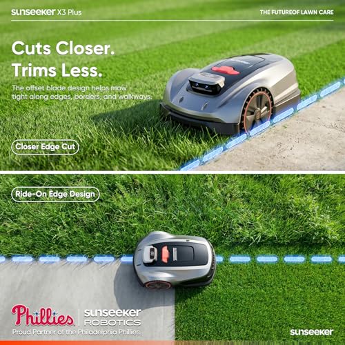 Sunseeker X3 Plus Robot Lawn Mower, RTK, Vision AI, 0.3 Acre, Wire-Free