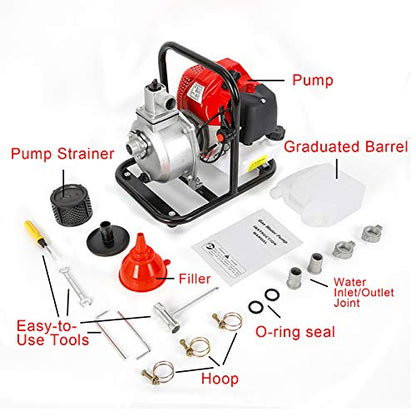 1.7HP 2-Stroke 43CC 35GPM Gasoline Powered Semi-trash Water Transfer Pump - color: 1.7hp 2-stroke