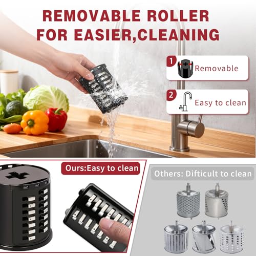 Slicer Shredder Attachment for KitchenAid Stand Mixers, 5 Removable Blades