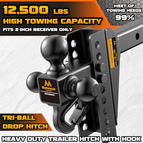 Adjustable Trailer Hitch - Drop Hitch Fit 2" Receiver -8" Drop/Rise