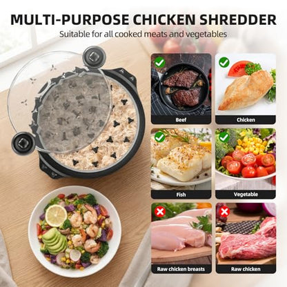 TQRR 10'' Pro Chicken Shredder Tool Twist Large, Meat Grinder for Kitchen - color: Black
