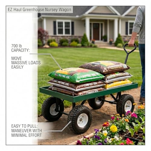 FarmTek EZ-Haul Utility Cart Wagon (20" W x 38" L, Single Deck) - size: 20"W x 38"L