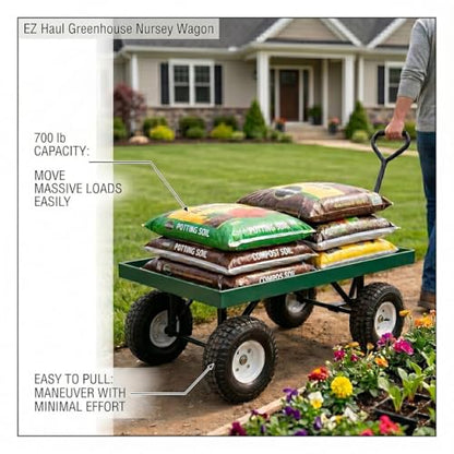FarmTek EZ-Haul Utility Cart Wagon (20" W x 38" L, Single Deck) - size: 20"W x 38"L