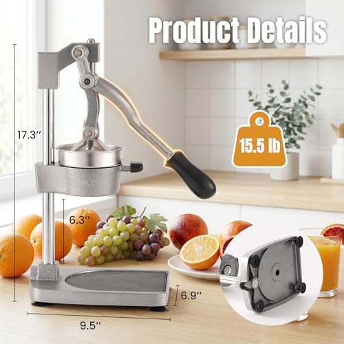 Manual Cast Iron Hand Press Juicer for Orange & Pomegranate