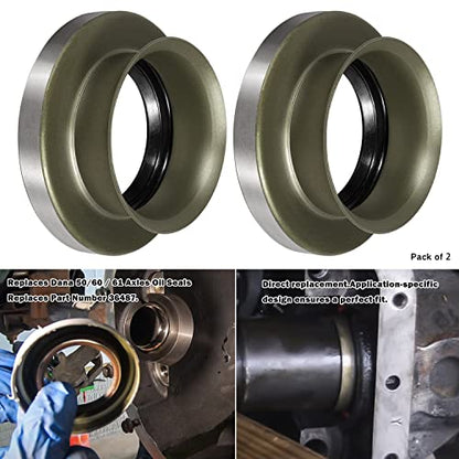 36487 Inner Axle Oil Seal for Dana 50/60/61 Front Inner Axle Shaft Seal (2pcs）