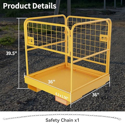 YINTATECH 36"x36" Forklift Safety Cage 1150 lbs Work Platform Basket