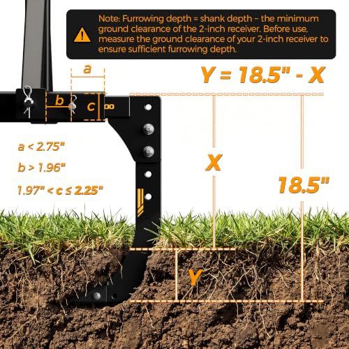 CAMMOO Hitch Mounted Trencher Ripper, 2" Receiver, Black - color: Black