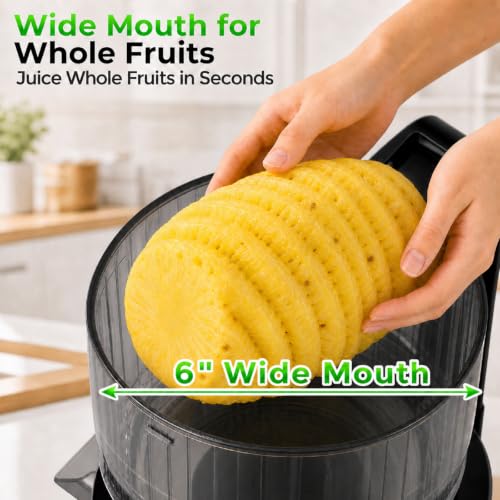 Godspeeds Juicer Machines, 6" Large Feed Chute Cold Press Juicer