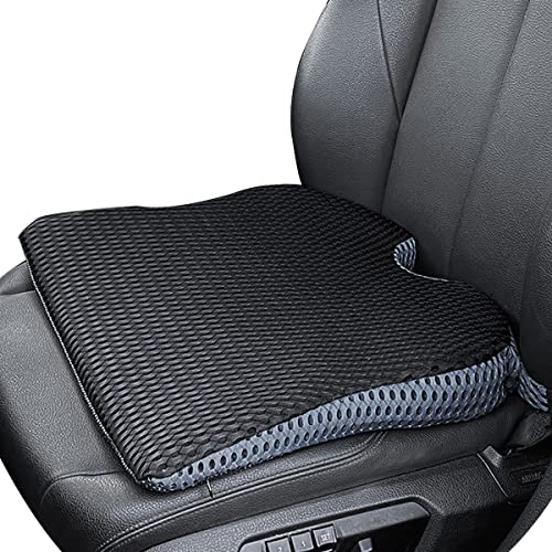 Car Wedge Seat Cushion for Car and Truck Seat Office Chair Wheelchair - Memory Foam Seat Pad for Sciatica Tailbone Pain Relief - color: Black