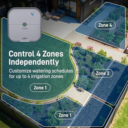 Orbit 57915 B-hyve 4-Zone Indoor Smart Sprinkler Controller - size: 4-Zone