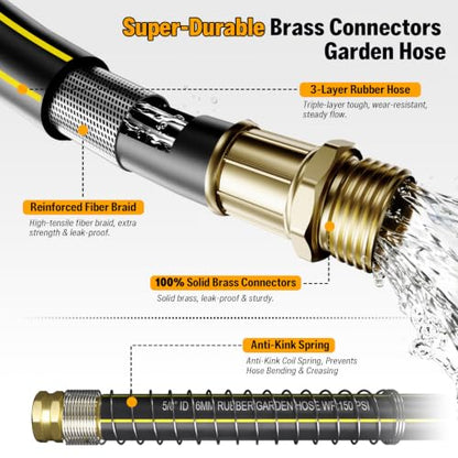 Garden Hose Holder with 45ft Kink Free Water Hose Kit
