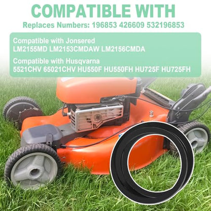 Podoy 532196853 Drive Belt 3/8" x 32-1/2" Replacement for Lawn Mower