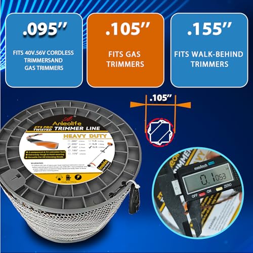 Anleolife .105" ZT3 Pro Heavy Duty Weed Eater String, 282ft 1 lb Donut - color: 1lb .105" (2.65mm)