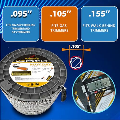 Anleolife .105" ZT3 Pro Heavy Duty Weed Eater String, 282ft 1 lb Donut - color: 1lb .105" (2.65mm)