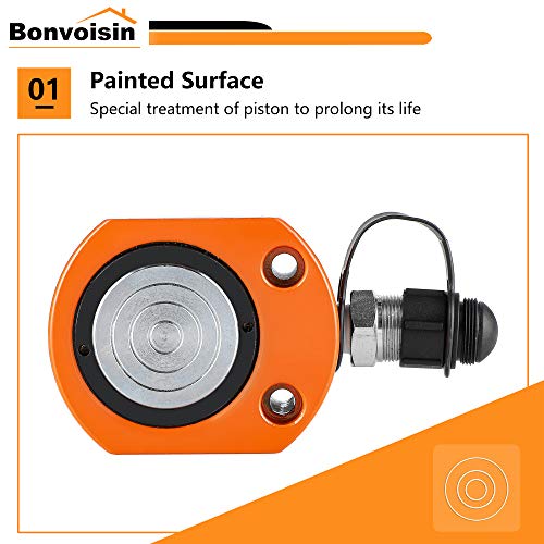 Bonvoisin 5T Hydraulic Ram Cylinder Jack Low Profile Porta Power Ram Single-acting Mini Jack Ram 0.31" Stroke for Machinery Shipbuilding - color: FPY-5T
