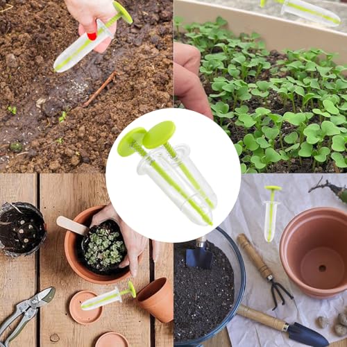 2Pcs Mini Sowing Seed Dispenser, Green - color: Green