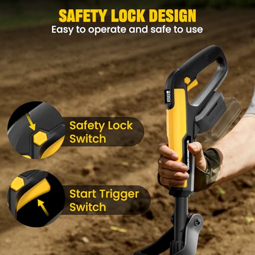 Cordless Tiller Cultivator for DEWALT 20V MAX Battery (Tool Only)