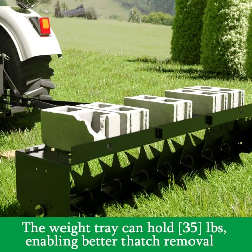 MOUMON 32” Tow Behind Spike Aerator, Pull Behind Lawn Aerator with Tines