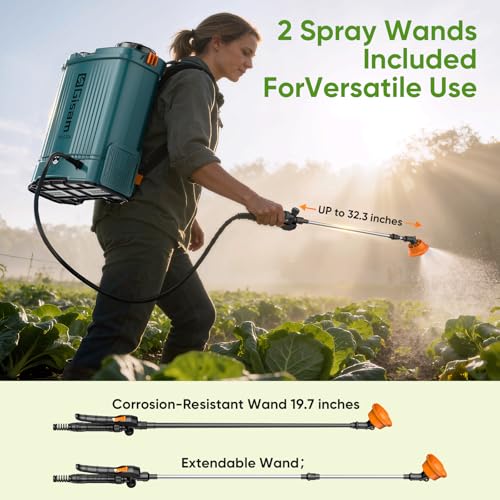 Gisam 5.3 Gal Battery Powered Backpack Sprayer-2 Batteries,Water Markings - color: blue-01