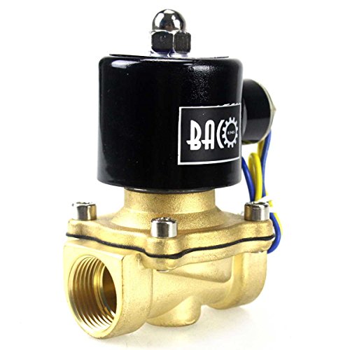 BACOENG 3/4" DC12V Electric Solenoid Valve (NPT, Brass, Normally Closed) - size: 3/4"NPT-Brass