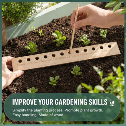Seed Spacer, Dibbler Gardening Tool, Seeding Ruler with Holes Garden Template, Seed Planting Tool for Precise Planting Template