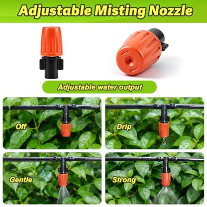 250 Pcs 1/4 Inch Drip Irrigation Fittings Kit, Complete Barbed Connectors Set for 1/4" Tubing - Includes Nozzles, Nozzle Tees, Single Barbs, Couplings, Tees, Elbows, Plugs, Crosses, Stakes - size: 1/4" Kit With Box Storage-250P