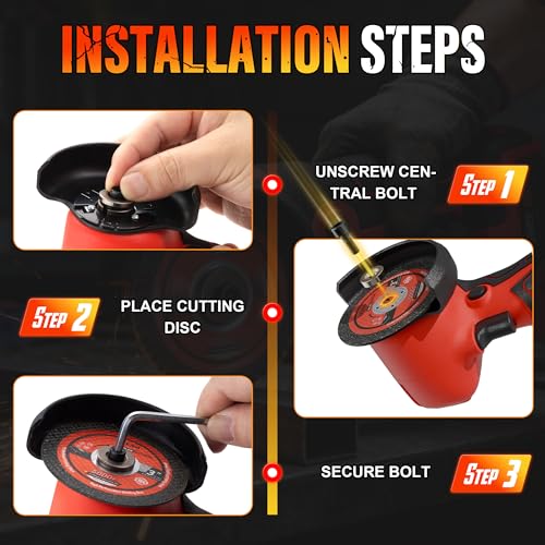TEENO Cordless Angle Grinder 3", 21V Mini Cut-Off Tool, LCD Battery Display - color: Red