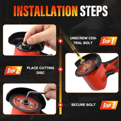 TEENO Cordless Angle Grinder 3", 21V Mini Cut-Off Tool, LCD Battery Display - color: Red